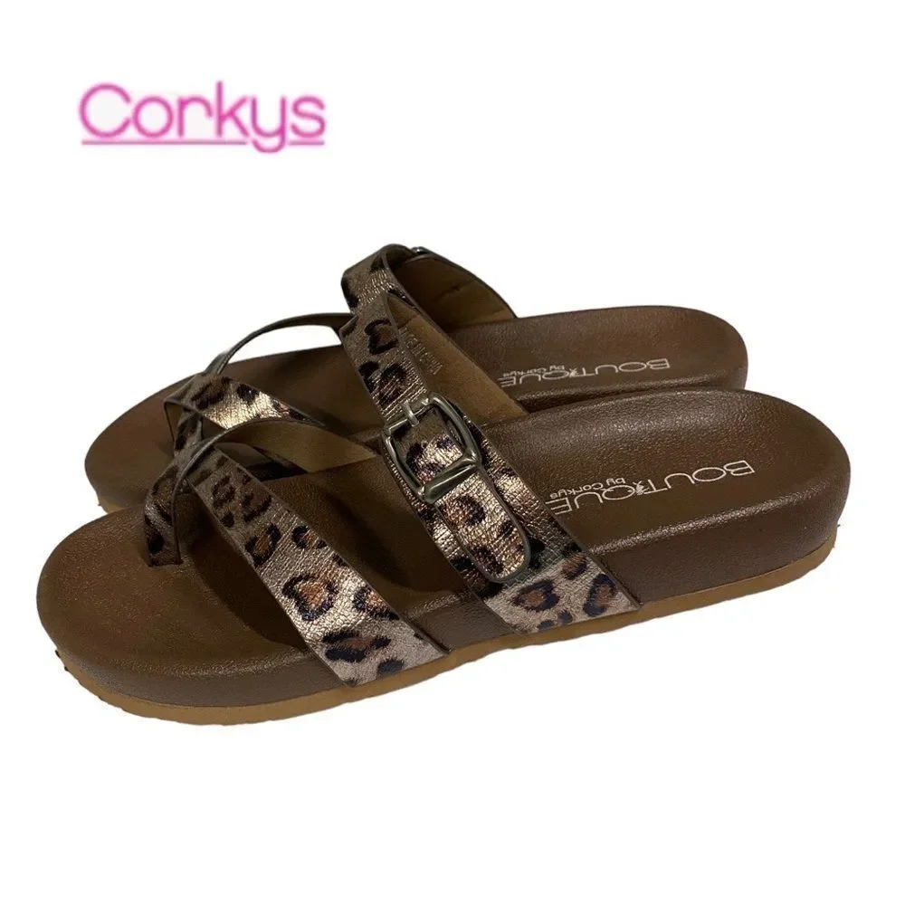 Boutique by Corky's Santa Ana Cheetah Slide Sadnals NEW 11 - Picture 2 of 6